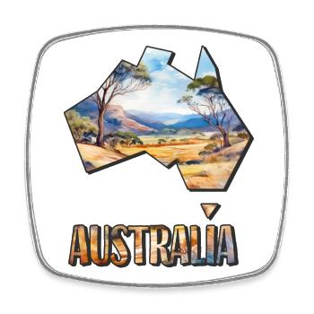 Aquarell Landkarte Australien - Viereckiger Kühlschrankmagnet - Weiß - Vorne