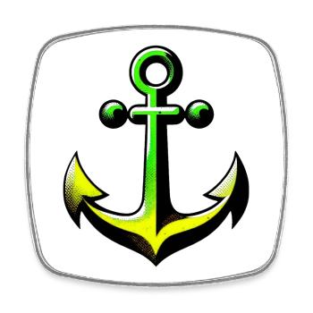 An Anchor - Square fridge magnet - white - Front