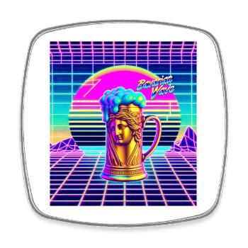 Bayrisch Retro Design Volksfest Geschenk Bier - Viereckiger Kühlschrankmagnet - Weiß - Vorne