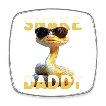 Snake Daddy Dad Snake Father's Day Snakes Dad - Square fridge magnet - white - Front