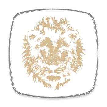 Lion Portrait Nature Nature Animal Symbole Graphique - Magnet carré - blanc - Devant