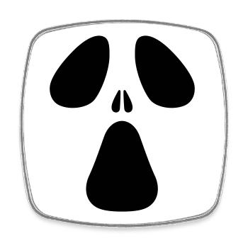 AC Designs Halloween Ghost Face - Magnet carré - blanc - Devant