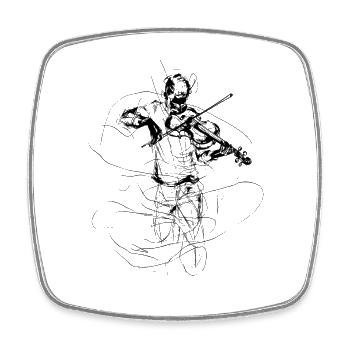 Violinist Sketch - Square fridge magnet - white - Front