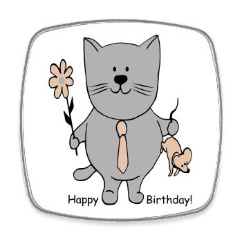 Happy Birthday - Viereckiger Kühlschrankmagnet - Weiß - Vorne