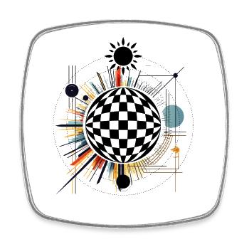 Color explosion ring design - Square fridge magnet - white - Front