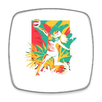 Volleyball player - Square fridge magnet - white - Front