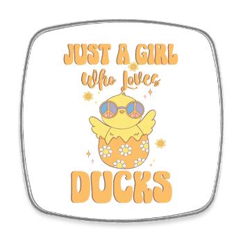 Just a Girl Who Loves Ducks - Cute Duck Lover Owne - Square fridge magnet - white - Front