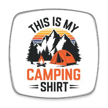C’est mon t-shirt de camping 3 x5400 - Magnet carré - blanc - Devant