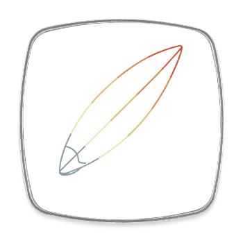 Surfboard - Square fridge magnet - white - Front