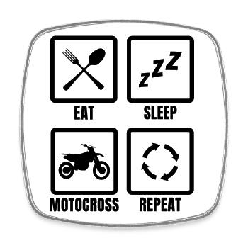 Motocross Saying - Square fridge magnet - white - Front
