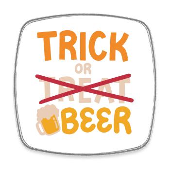 Süßes oder Saures Halloween Bier trinken - Viereckiger Kühlschrankmagnet - Weiß - Vorne