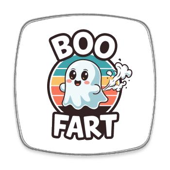Lustiger Geist furzt – Halloween Spaß - Viereckiger Kühlschrankmagnet - Weiß - Vorne