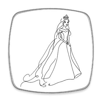 Prinzessin - Viereckiger Kühlschrankmagnet - Weiß - Vorne