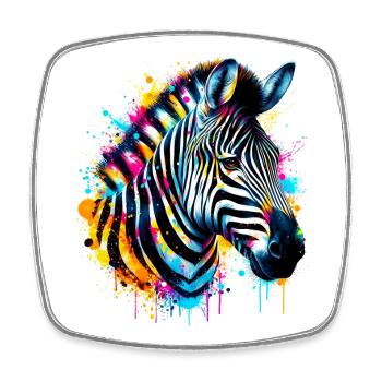 Zebra - Square fridge magnet - white - Front