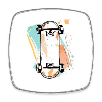 Skateboarding Street Art - Square fridge magnet - white - Front