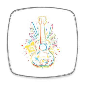 Ukulele Line Art - Viereckiger Kühlschrankmagnet - Weiß - Vorne