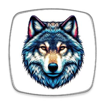 Wolf - Square fridge magnet - white - Front