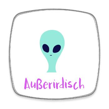 Mysterious Alien - Square fridge magnet - white - Front