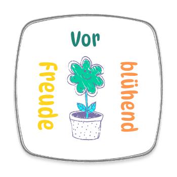 Spreading joy with every bouquet - Square fridge magnet - white - Front