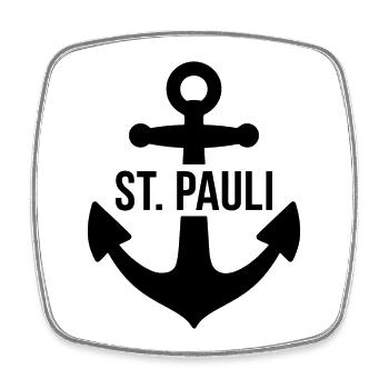 St. Pauli Anker Reeperbahn Kiez - Square fridge magnet - white - Front