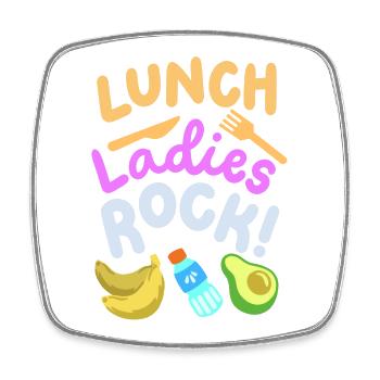 Mittagessen Damen Schule - Viereckiger Kühlschrankmagnet - Weiß - Vorne