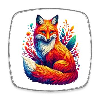 Fuchs - Viereckiger Kühlschrankmagnet - Weiß - Vorne