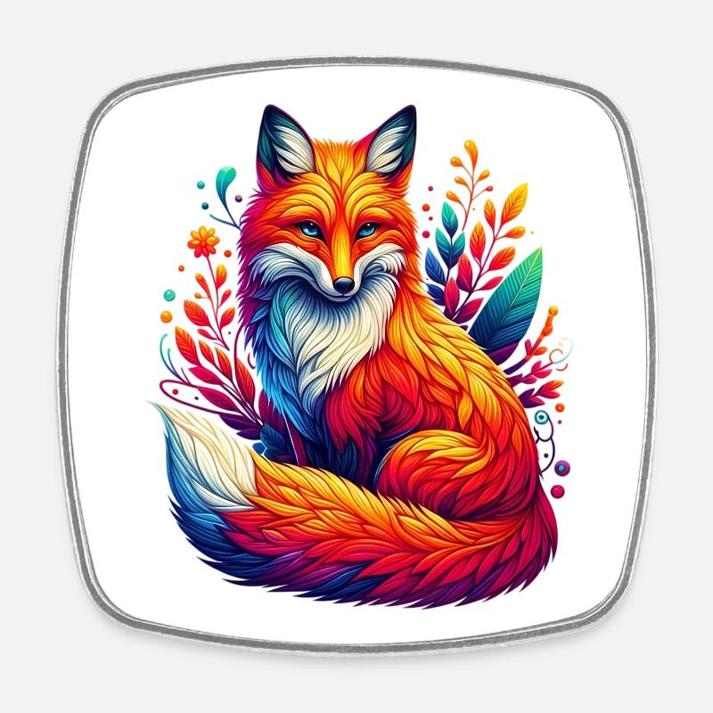 Fuchs - Viereckiger Kühlschrankmagnet - Weiß