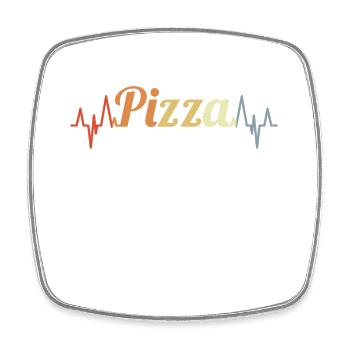 Vintage Pizza Heartbeat - Square fridge magnet - white - Front