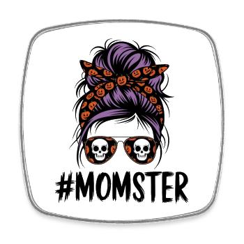Halloween Momster Monster Mom - Square fridge magnet - white - Front