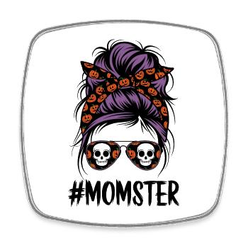 Halloween Momster Monster Mom - Square fridge magnet - white - Front