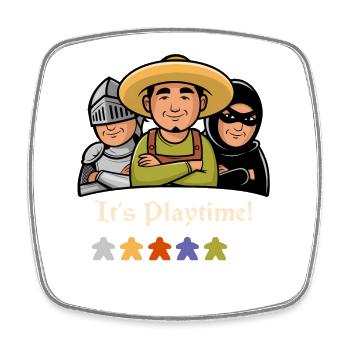 C’est l’heure du jeu ! – Jeux de société, soirées jeux, figurines - Magnet carré - blanc - Devant
