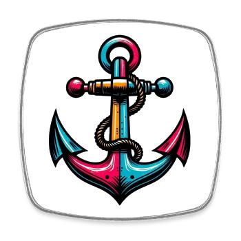 An Anchor - Square fridge magnet - white - Front