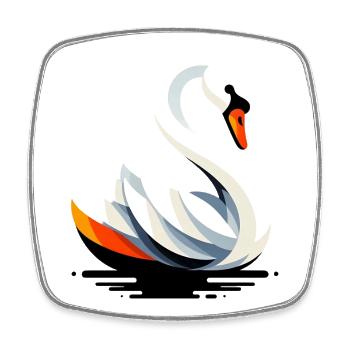Schwan - Viereckiger Kühlschrankmagnet - Weiß - Vorne