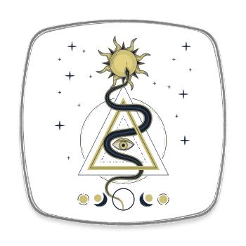 Mystic Eye & Celestial Symbols – Spiritual - Square fridge magnet - white - Front
