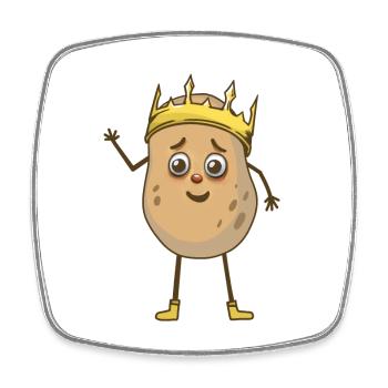 königlich Kartoffel Kartoffeln Gemüse König Krone - Viereckiger Kühlschrankmagnet - Weiß - Vorne