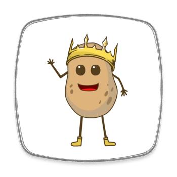 Kartoffel Kartoffeln Gemüse König - Viereckiger Kühlschrankmagnet - Weiß - Vorne