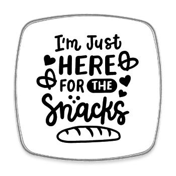 Snacks Lustige Sprüche - Viereckiger Kühlschrankmagnet - Weiß - Vorne