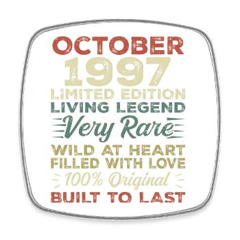 1997 October 1997 birthday October 1997 Original - Square fridge magnet - white - Front