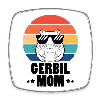 Gerbil Spruch Gerbil Mom Lustige Rennmaus Geschenk - Viereckiger Kühlschrankmagnet - Weiß - Vorne