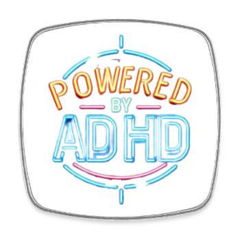 ADHS - Viereckiger Kühlschrankmagnet - Weiß - Vorne