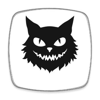 Halloween Cat Face Design Black Eyes Mouth - Viereckiger Kühlschrankmagnet - Weiß - Vorne