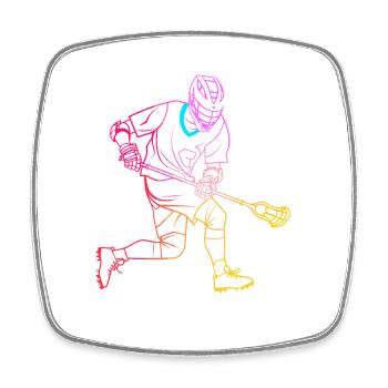 Lacrosse Player Drawing - Square fridge magnet - white - Front