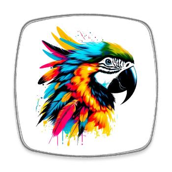 Parrot - Square fridge magnet - white - Front