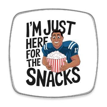 Football - Lustig I'm just here for the snacks - Viereckiger Kühlschrankmagnet - Weiß - Vorne