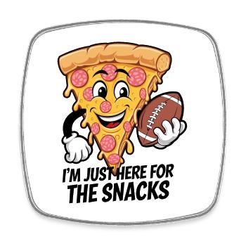 Football - Lustig I'm just here for the snacks - Viereckiger Kühlschrankmagnet - Weiß - Vorne