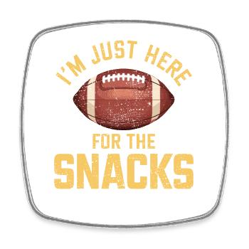 Football - Lustig I'm just here for the snacks - Viereckiger Kühlschrankmagnet - Weiß - Vorne