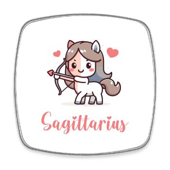 Süße Sagittarius Sternzeichen Astrologie Geschenk - Viereckiger Kühlschrankmagnet - Weiß - Vorne
