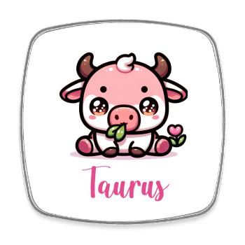 Mignon Taureau Zodiaque Astrologie Cadeau - Magnet carré - blanc - Devant