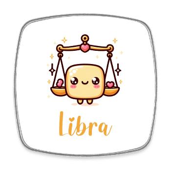 Süße Libra Sternzeichen Astrologie Geschen - Viereckiger Kühlschrankmagnet - Weiß - Vorne