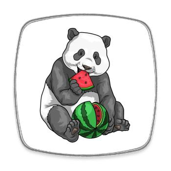 Panda Wassermelone - Viereckiger Kühlschrankmagnet - Weiß - Vorne
